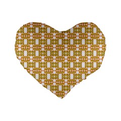 Yellow  White  Abstract Pattern Standard 16  Premium Flano Heart Shape Cushions by BrightVibesDesign