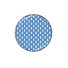 Blue White  Abstract Pattern Hat Clip Ball Marker by BrightVibesDesign