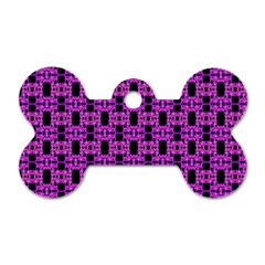 Pink Black Abstract Pattern Dog Tag Bone (one Side) by BrightVibesDesign