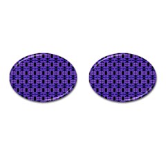 Purple Black Abstract Pattern Cufflinks (oval) by BrightVibesDesign