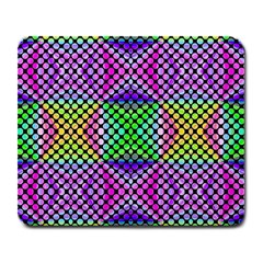 Bright  Circle Abstract Black Pink Green Yellow Large Mousepads by BrightVibesDesign