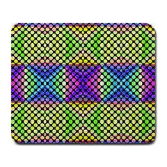 Bright  Circle Abstract Black Yellow Purple Green Blue Large Mousepads by BrightVibesDesign