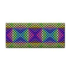 Bright  Circle Abstract Black Yellow Purple Green Blue Hand Towel by BrightVibesDesign