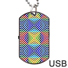 Colorful Circle Abstract White  Blue Yellow Red Dog Tag Usb Flash (one Side) by BrightVibesDesign