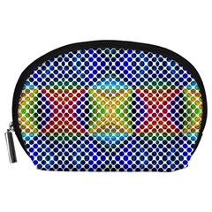 Colorful Circle Abstract White  Blue Yellow Red Accessory Pouch (large)