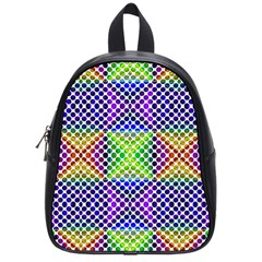 Colorful Circle Abstract White Purple Green Blue School Bag (small) by BrightVibesDesign