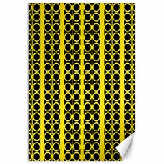 Circles Lines Black Yellow Canvas 20  X 30  by BrightVibesDesign