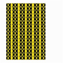 Circles Lines Black Yellow Small Garden Flag (two Sides) by BrightVibesDesign