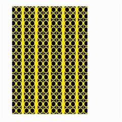 Circles Lines Black Yellow Large Garden Flag (two Sides) by BrightVibesDesign