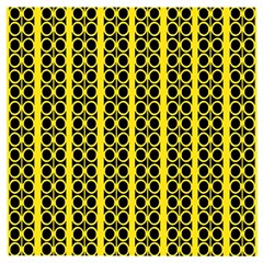 Circles Lines Black Yellow Wooden Puzzle Square by BrightVibesDesign