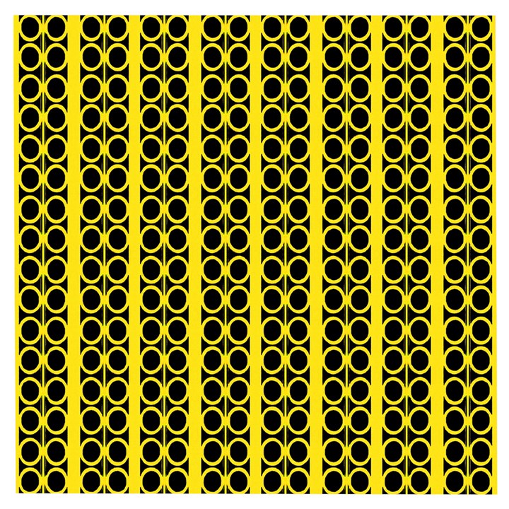 Circles Lines Black Yellow Wooden Puzzle Square