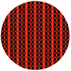 Circles Lines Black Orange Wooden Bottle Opener (round) by BrightVibesDesign
