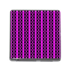 Circles Lines Black Pink Memory Card Reader (square 5 Slot) by BrightVibesDesign