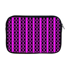Circles Lines Black Pink Apple Macbook Pro 17  Zipper Case by BrightVibesDesign