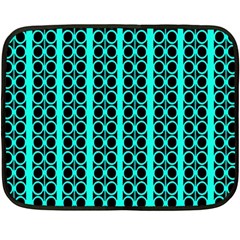 Circles Lines Black Green Double Sided Fleece Blanket (mini)  by BrightVibesDesign