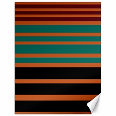 Black Stripes Orange Brown Teal Canvas 18  X 24  by BrightVibesDesign