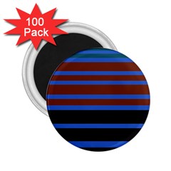 Black Stripes Blue Green Orange 2 25  Magnets (100 Pack)  by BrightVibesDesign