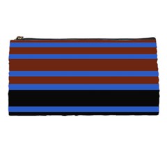 Black Stripes Blue Green Orange Pencil Cases by BrightVibesDesign