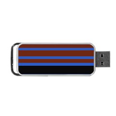 Black Stripes Blue Green Orange Portable Usb Flash (two Sides) by BrightVibesDesign