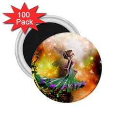 Cute Flying Fairy In The Night 2 25  Magnets (100 Pack)  by FantasyWorld7