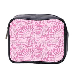 Coffee Pink Mini Toiletries Bag (two Sides) by Amoreluxe