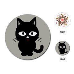Cat Pet Cute Black Animal Playing Cards Single Design (round) by HermanTelo