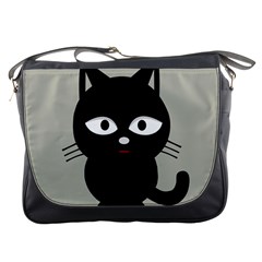 Cat Pet Cute Black Animal Messenger Bag by HermanTelo