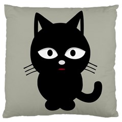 Cat Pet Cute Black Animal Large Cushion Case (one Side) by HermanTelo