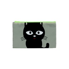 Cat Pet Cute Black Animal Cosmetic Bag (xs) by HermanTelo