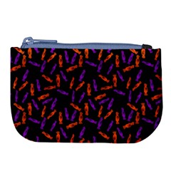 Halloween Candy On Black Large Coin Purse by bloomingvinedesign