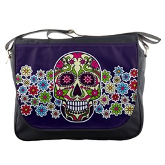 Mexican Sugar Skull Messenger Bag by trulycreative
