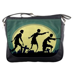 Walking Zombie Silhouette Messenger Bag by trulycreative