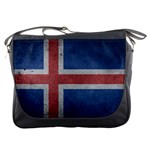 Grunge Iceland Flag Messenger Bag Front