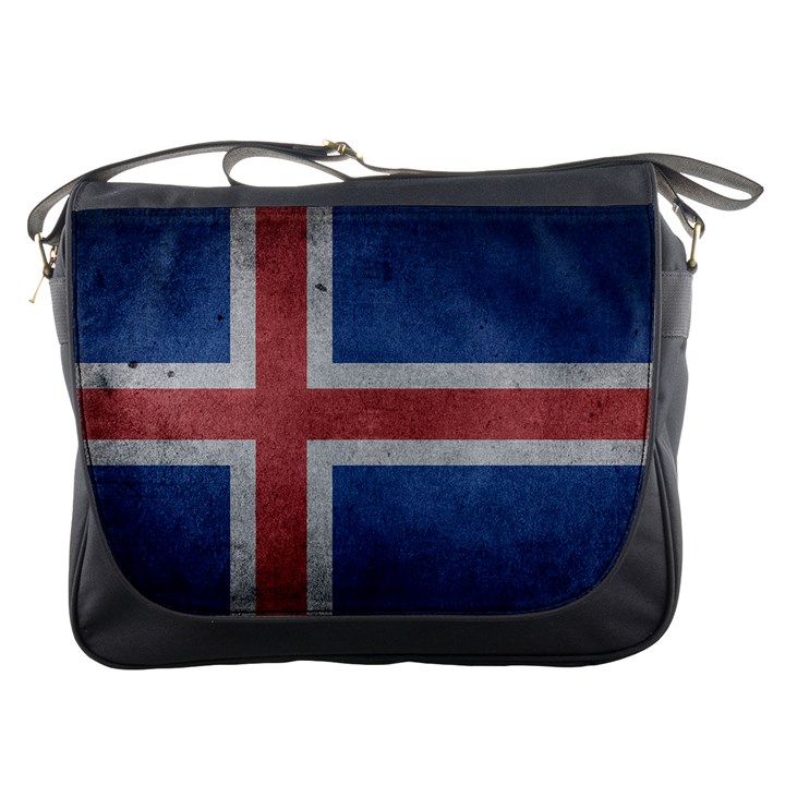 Grunge Iceland Flag Messenger Bag