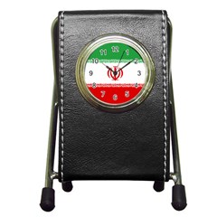 Flag Of Iran Pen Holder Desk Clock by abbeyz71