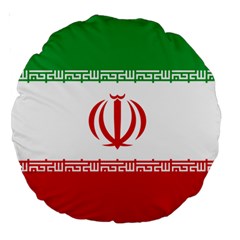 Flag Of Iran Large 18  Premium Round Cushions by abbeyz71