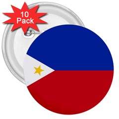 Philippines Flag Filipino Flag 3  Buttons (10 Pack)  by FlagGallery