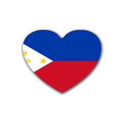 Philippines Flag Filipino Flag Rubber Coaster (heart)  by FlagGallery