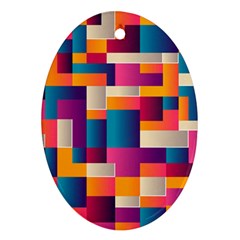 Abstract Geometry Blocks Ornament (oval) by Alisyart