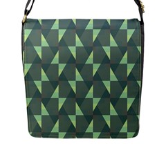 Texture Triangle Flap Closure Messenger Bag (l)