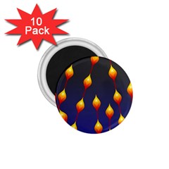 Flower Buds Floral Night 1.75  Magnets (10 pack) 