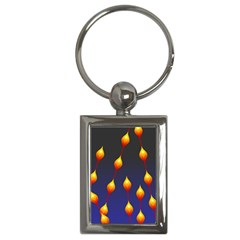 Flower Buds Floral Night Key Chain (Rectangle)