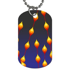 Flower Buds Floral Night Dog Tag (One Side)