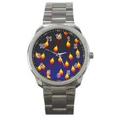 Flower Buds Floral Night Sport Metal Watch