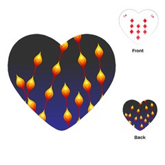 Flower Buds Floral Night Playing Cards Single Design (Heart)