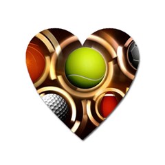 Sport Ball Tennis Golf Football Heart Magnet by HermanTelo