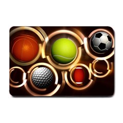 Sport Ball Tennis Golf Football Small Doormat  by HermanTelo