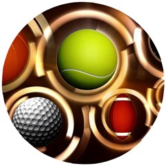 Sport Ball Tennis Golf Football Wooden Puzzle Round by HermanTelo