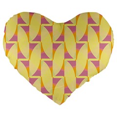 Yellow Pink Large 19  Premium Heart Shape Cushions by HermanTelo
