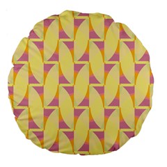Yellow Pink Large 18  Premium Flano Round Cushions